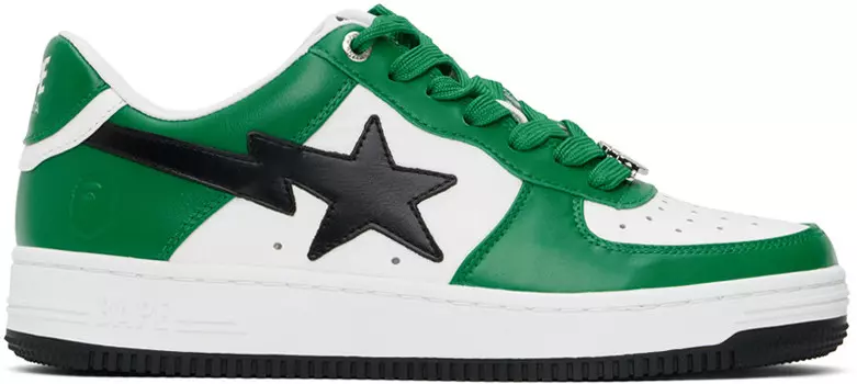 Белые кроссовки Sta #3 BAPE, Green