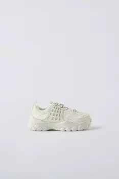 Белые кроссовки ZARA, белый