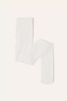 Белые кружевные колготки с цветами Monsoon, белый