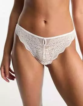 Белые кружевные стринги New Look