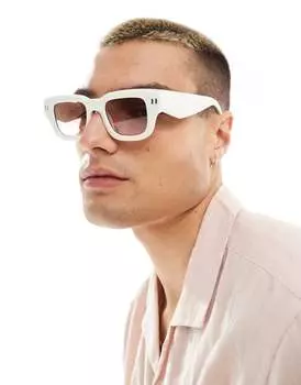 Белые квадратные солнцезащитные очки ASOS DESIGN