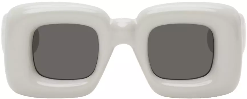 Белые квадратные солнцезащитные очки с завышенной талией Loewe