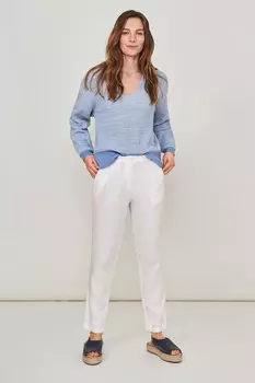 Белые льняные брюки Stuff Maddie White Stuff, белый