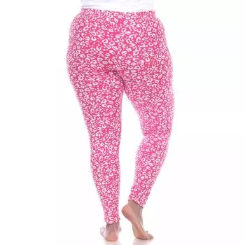 Белые леггинсы с леопардовым принтом больших размеров White Mark