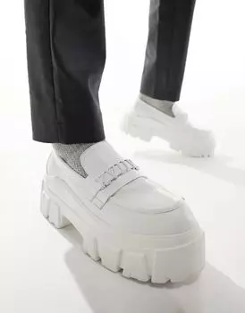 Белые массивные лоферы из искусственной кожи ASOS