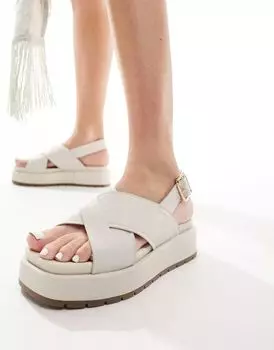 Белые массивные сандалии-двойки ASOS Frosty