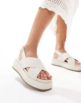 Белые массивные сандалии из двух частей ASOS DESIGN Frosty