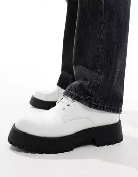 Белые массивные туфли на шнуровке ASOS DESIGN