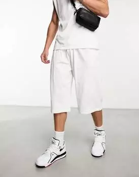 Белые меланжевые широкие шорты из джерси ASOS DESIGN
