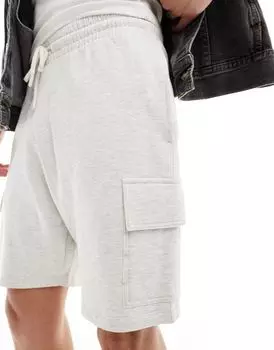 Белые меланжевые шорты карго узкого кроя ASOS