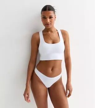 Белые микро стринги New Look, белый