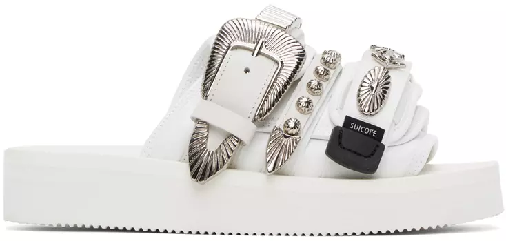 Белые мото-сандалии Toga Virilis Suicoke Edition