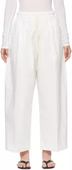 Белые мятые брюки для отдыха Subtle Le Nguyen