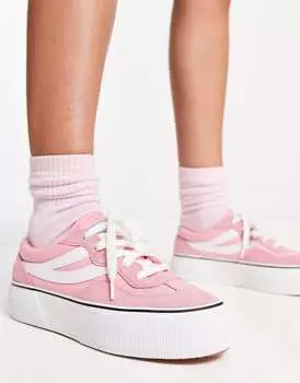 Белые мульти-кеды на плоской подошве Superga Volley