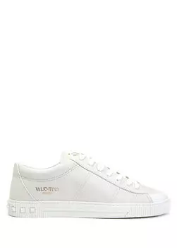 Белые мужские кожаные кроссовки city planet Valentino Garavani