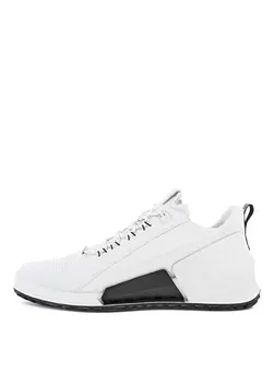 Белые мужские кожаные кроссовки Ecco