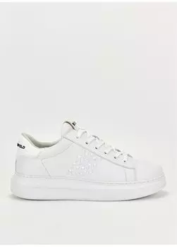 Белые мужские кожаные кроссовки KAPRI MENS Stud Kounter Lo Lace Karl Lagerfeld, белый