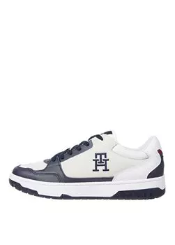 Белые мужские кожаные кроссовки TH BASKET STREET SUEDE MIX Tommy Hilfiger, белый