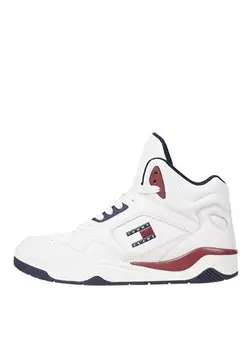Белые мужские кожаные кроссовки TJM BASKET MID TOP Tommy Hilfiger, белый