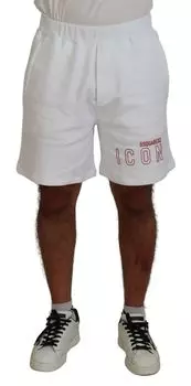 Белые напечатанные мужские повседневные шорты-бермуды Dsquared2