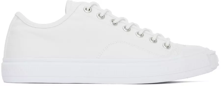 Белые низкие кеды из плотной ткани Acne Studios