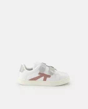 Белые низкие кроссовки для девочек в форме шлема с блестящими деталями и двойной застежкой на липучке El Corte Ingls, белый