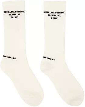 Белые носки \Пожалуйста, убей меня\"" Rick Owens Drkshdw