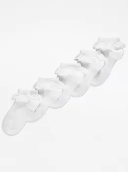 Белые носки с кружевной отделкой (5 шт.) George., белый