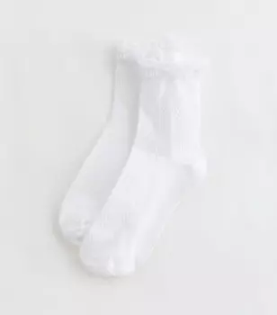 Белые носки с оборками New Look, белый