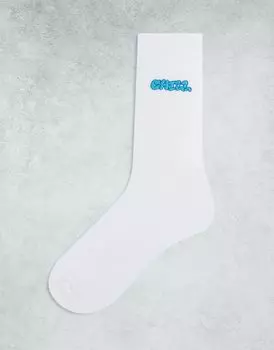 Белые носки с вышивкой ASOS DESIGN
