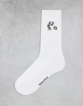 Белые носки с вышивкой Pixar ASOS DESIGN