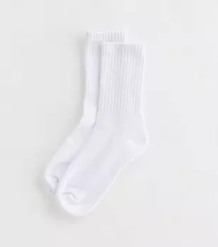 Белые носки-tube в рубчик New Look, белый