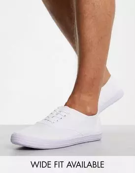 Белые оксфорды-плимсоллы из парусины ASOS DESIGN