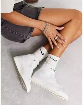 Белые парусиновые кроссовки Nike Blazer средней длины
