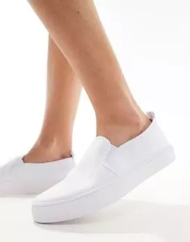 Белые парусиновые туфли без шнуровки ASOS Dotty