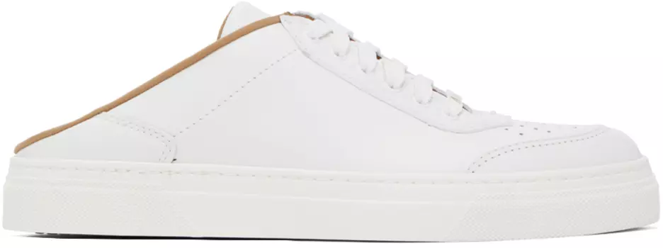 Белые перфорированные туфли без каблуков оптический Max Mara