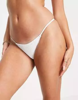 Белые плавки бикини со сборками Topshop