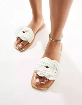 Белые плетеные туфли на плоской подошве ASOS Fifi