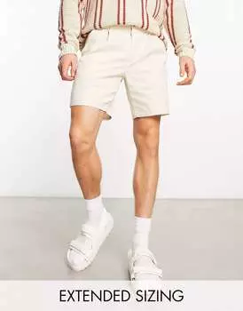 Белые плиссированные шорты средней длины ASOS