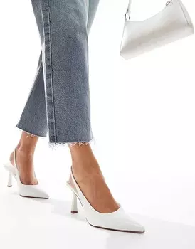Белые полуботинки на шпильке с пяткой Salty ASOS DESIGN