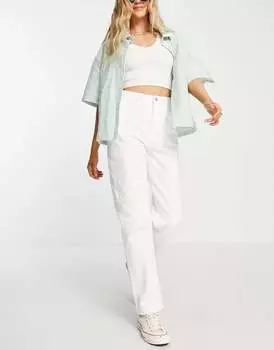 Белые повседневные джинсы с завышенной талией Miss Selfridge