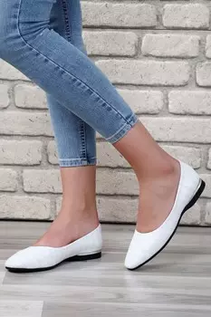 Белые повседневные женские туфли на плоской подошве с круглым носком и принтом GNDER(R), белый