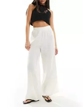 Белые прозрачные широкие свободные брюки Wednesday's Girl
