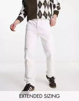 Белые прямые джинсы с декоративными деталями ASOS DESIGN