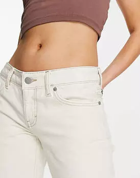 Белые прямые джинсы с низкой посадкой Weekday Arrow