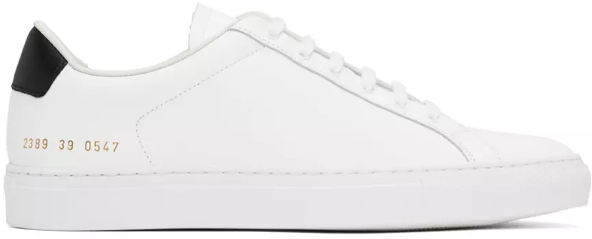 Белые ретро-классические кроссовки Common Projects