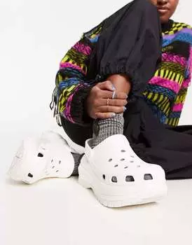 Белые сабо Crocs mega Crush