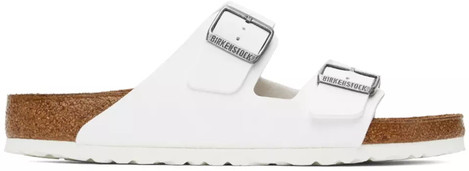 Белые сандалии Birkenstock Arizona Regular с мягкой стелькой