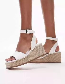 Белые сандалии на платформе Topshop Wide Fit Jessie