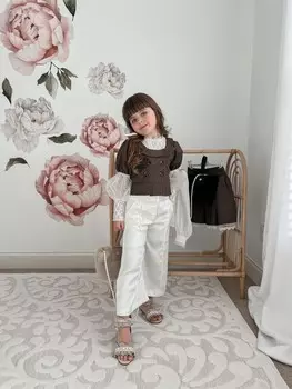 Белые широкие брюки Gwen Petite Maison Kids, белый